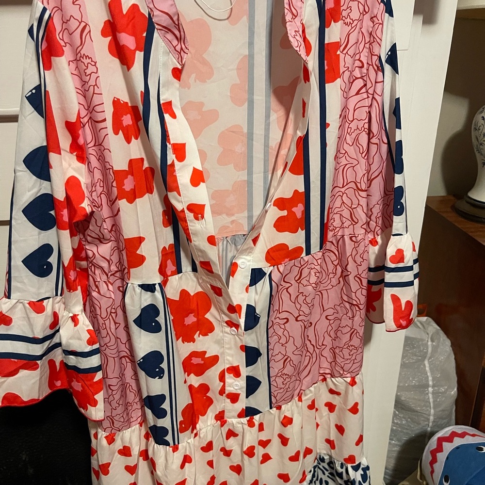 Colorful Heart Patterned Dress